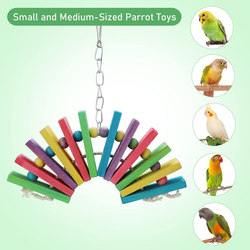 Litewoo Bird Parrot Parakeet Toys, Colorful Bite Wood Swing Toy for Small Medium Parakeet Cockatiel Budgie Cockatoo Macaw Conure Parrotï¼ˆAï¼‰ - Image 4